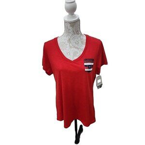 LEVELWEAR Washington Capitals T-shirt Red V-neck Short Sleeve NWT Women's XXL